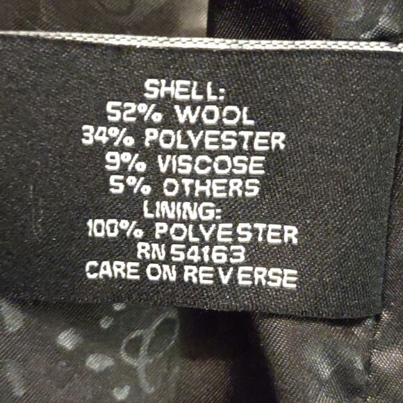 Guess Women's Sz S Classic Black Jacket double-breasted wool blend - Picture 9 of 12